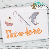 Personalized Fishing Trio Sketch Shirt