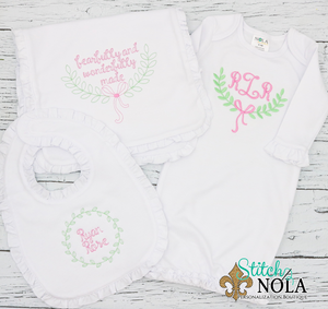 Personalized Fearfully & Wonderfully Made with Laurel Wreath Shirt