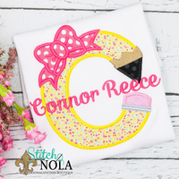 Personalized Back to School Pencil Alpha Applique Shirt