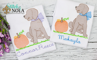 Personalized Dog With Pumpkins Sketch Shirt