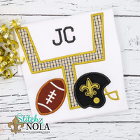 Personalized Football Goal Post Applique Shirt