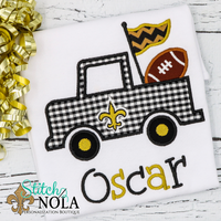 Personalized Football Truck Applique Shirt