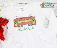 Personalized Christmas Streetcar Sketch Shirt