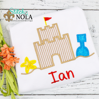 Personalized Sand Castle Applique Shirt