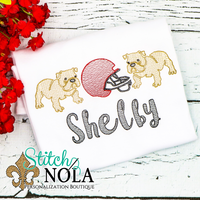Personalized Bulldog Football Trio Sketch Shirt
