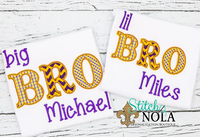 Personalized Purple and Gold Big Bro & Lil Bro Applique Shirt