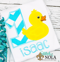 Personalized Birthday Duck Appliqué Shirt