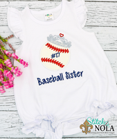 Personalized Baseball Sister Applique Shirt
