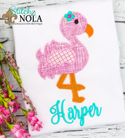 Personalized Flamingo Applique Shirt