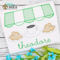 Personalized New Orleans Cafe & Beignets Sketch Shirt