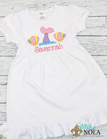 Personalized Mermaid Tail with Shells Sketch Shirt