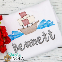 Personalized Pirate Ship Sketch Shirt