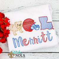 Personalized Bulldog Football Trio Sketch Shirt