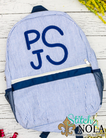 Personalized Seersucker Backpack with Name or Monogram, Seersucker Diaper Bag, Seersucker School Bag, Seersucker Bag, Diaper Bag, School Bag, Book