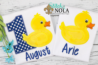 Personalized Birthday Duck Appliqué Shirt