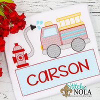 Personalized Firetruck Sketch Shirt