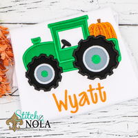 Pumpkin Tractor Applique