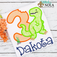Personalized Birthday Dinosaur Appliqué Shirt