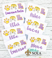 Personalized Purple & Gold Tiger Trio Sketch Shirt