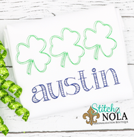 Personalized St. Patrick's Day Clover Trio Sketch Shirt