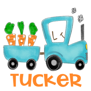 Personalized Easter Tractor With Carrots Printed Shirt