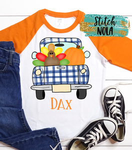 Personalized Turkey in a Truck Printed Shirt