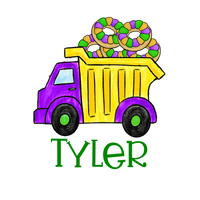 Mardi Gras Dump Truck with King Cakes Printed Shirt