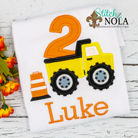 Personalized Construction Birthday Dump Truck Appliqué Shirt