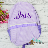 Personalized Seersucker Backpack with Name or Monogram, Seersucker Diaper Bag, Seersucker School Bag, Seersucker Bag, Diaper Bag, School Bag, Book