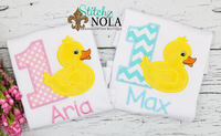 Personalized Birthday Duck Appliqué Shirt