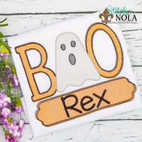 Personalized Halloween Boo with Banner Sketch Shirt