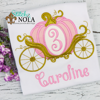 Personalized Pumpkin Carriage Birthday Appliqué Shirt