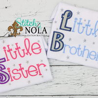 Personalized Little Sister Little Brother Applique Shirt