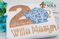 Personalized Birthday Tea Party Appliqué Shirt