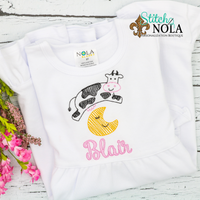 Personalized Cow Jumped Over the Moon Sketch Shirt