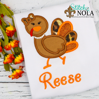 Personalized Leopard Turkey Applique Shirt