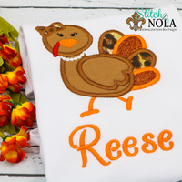 Personalized Leopard Turkey Applique Shirt