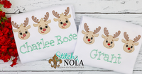 Personalized Christmas Baby Reindeer Trio Sketch Shirt