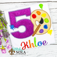 Personalized Birthday Artist/Painter Appliqué Shirt