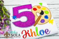 Personalized Birthday Artist/Painter Appliqué Shirt