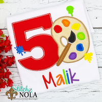 Personalized Birthday Artist/Painter Appliqué Shirt