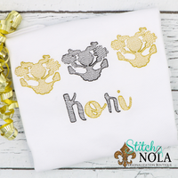 Personalized Black & Gold Cheerleader Trio Sketch Shirt