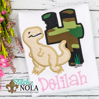 Personalized Birthday Dinosaur Appliqué Shirt