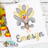 Personalized Black & Gold Fleur De Lis Turkey Sketch Shirt