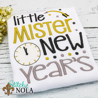 Personalized Little Mister New Years Sketch Shirt
