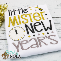 Personalized Little Mister New Years Sketch Shirt