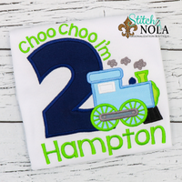 Personalized Choo Choo I'm Two Birthday Train Appliqué