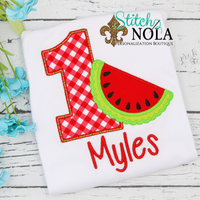 Personalized Watermelon Birthday Appliqué Shirt