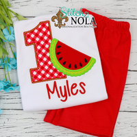 Personalized Watermelon Birthday Appliqué Shirt