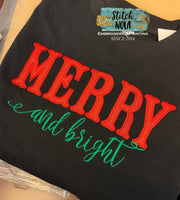 Merry and Bright Sweatshirt Applique
